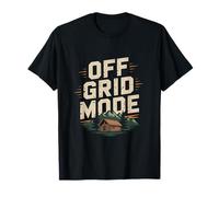 Off Grid Mode Cabin Mountain Camping Adventure Graphic T-Shirt