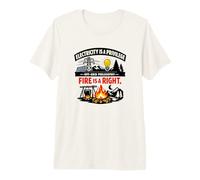 Off Grid Philosophy Campfire Funny Homestead Humor Premium T-Shirt