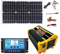 Off-Grid Solar Inverter Kit, 4000W with Dual 18W Waterproof Panels & 30A Charge Controller for RVs, Boats, and Homes