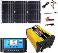Off-Grid Solar Inverter Kit, 4000W with Dual 18W Waterproof Panels & 30A Charge Controller for RVs, Boats, and Homes