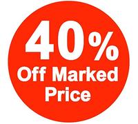 % Off Marked Price Tags 20mm Pack of 100 Red Round Sticker 40% Reduced Stickers Sale Stickers for Retail Store Easy Peel Self Adhesive Sticky Labels Removable Sale Tags for Retail Sticker Labels