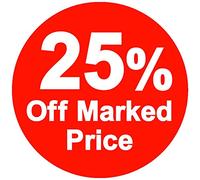 % Off Marked Price Tags 25mm Pack of 200 Red Round Sticker 25% Reduced Stickers Sale Stickers for Retail Store Easy Peel Self Adhesive Sticky Labels Removable Sale Tags for Retail Sticker Labels