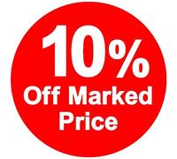 % Off Marked Price Tags 35mm Pack of 200 Red Round Sticker 10% Reduced Stickers Sale Stickers for Retail Store Easy Peel Self Adhesive Sticky Labels Removable Sale Tags for Retail Sticker Labels