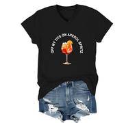 Off My Tit On Aperol Spritz T-Shirt, Aperol Spritz Shirt, Off My Tit On Aperol Spritz V Neck Shirt Black