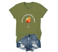 Off My Tit On Aperol Spritz T-Shirt, Aperol Spritz Shirt, Off My Tit On Aperol Spritz V Neck Shirt Green