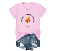 Off My Tit On Aperol Spritz T-Shirt, Aperol Spritz Shirt, Off My Tit On Aperol Spritz V Neck Shirt Pink