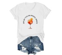Off My Tit On Aperol Spritz T-Shirt, Aperol Spritz Shirt, Off My Tit On Aperol Spritz V Neck Shirt White