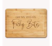 Off My Tits on Picky Bits Large Design Engraved Rubberwood Chopping Board