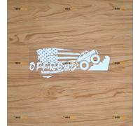 Off Road 4X4 American Flag Sticker Decal Vinyl Mountain Distressed Tattered - White 20.3cm - Fit for Ford Chevy GMC Toyota Jeep Car Pickup Truck No Background Die-Cut 0213a5