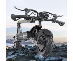 Off Road Electric Scooter for Adults, 10 inch VS6 Pro Pure Escooter, 52V 20.8Ah Battery Folding Scooters, 60-80 km Range, 150 kg Load HD Display Dual Shock Absorption & Motors All Terrain e Scooter