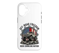 Off-Road Freedom Rock Crawling Nation Vintage 4x4 USA Flag Case for iPhone 16