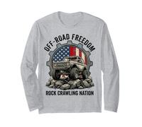 Off-Road Freedom Rock Crawling Nation Vintage 4x4 USA Flag Long Sleeve T-Shirt