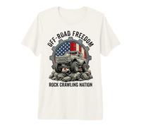 Off-Road Freedom Rock Crawling Nation Vintage 4x4 USA Flag Premium T-Shirt