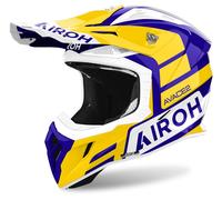Airoh Aviator Ace 2 Sake Motocross Helmet, white-blue-yellow, size XS for Men