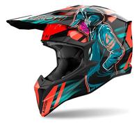 Airoh Wraaap Cyber Motocross Helmet, blue-orange, size XS