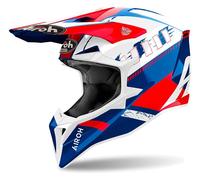 Off-Road Helmet Airoh WRAAAP FEEL Blue/Red Gloss