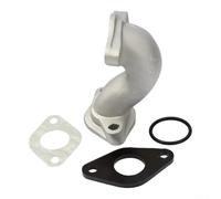 Off-Road Intake Pipe 20mm for Scooter Engine Tune | Fits 12-17.5mm carbs, open design flow, silver aluminum finish, direct bolt-on replacement, includes gasket set