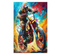 Off-road Motorcycle 1000 Pcs Jigsaw Puzzle Bundle Country Race Family Puzzle Lovers Fun Family Game Mindful Activity Spring Eco Friendly Cardboard 1000 PCS