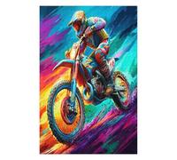 Off-road Motorcycle 1000 Pcs Jigsaw Puzzle Bundle Country Race Puzzle for Adults Teens 14+ Fun Family Game Mindful Activity Spring Gift Precision Cut Board 1000 PCS
