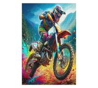 Off-road Motorcycle 1000-piece Jigsaw Puzzle Bundle Country Race Family Puzzle Lovers Brain Training Mindful Activity Spring Gift Durable Cardboard 1000 PCS
