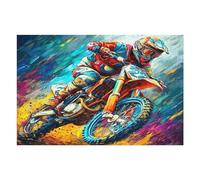 Off-road Motorcycle 1000-piece Jigsaw Puzzle Bundle Country Race Family Puzzle Lovers Brain Training Mindful Activity Spring Rigid Cardboard 1000 PCS