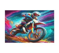 Off-road Motorcycle 1000-piece Jigsaw Puzzle Bundle Country Race Family Puzzle Lovers Brain Training Mindful Activity Spring Rigid Cardboard 1000 PCS