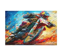 Off-road Motorcycle 1000-piece Jigsaw Puzzle Bundle Country Race Family Puzzle Lovers Brain Training Mindful Activity Spring Rigid Cardboard 1000 PCS