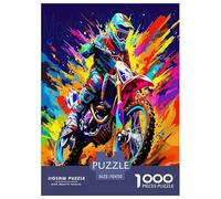 Off-road Motorcycle 1000 Piece Jigsaw Puzzles Impossible Hard Challenge Modern Mountain Motorcycle Educational Game for The Whole Gifts for Women Men 70x50cm/1000pcs