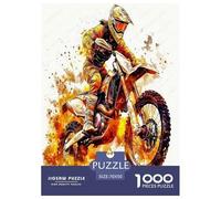 Off-road Motorcycle 1000 Piece Jigsaw Puzzles Impossible Hard Challenge Modern Mountain Motorcycle for Family Activity Game for The Whole Gifts for Adults And Kids Age 70x50cm/1000pcs