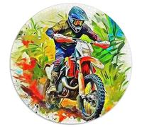 Off-road Motorcycle 1000 Pieces Round Jigsaw Puzzle Creative Seeking A Challenging And Relaxing Activity Games for Adults And Kids 1000pcs (67.5x67.5cm)