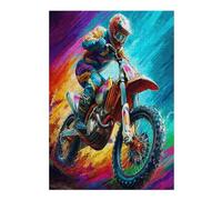 Off-road Motorcycle 300-piece Jigsaw Puzzle Bundle Country Race Family Puzzle Lovers Brain Training Mindful Activity Spring Recycled Cardboard 300 PCS