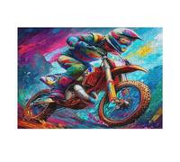 Off-road Motorcycle 300-piece Jigsaw Puzzle Bundle Country Race Family Puzzle Lovers Brain Training Mindful Activity Spring Paperboard Creativity & Gift Giving 300 PCS