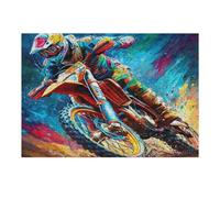 Off-road Motorcycle 300 Piece Jigsaw Puzzle for Adults Country Race Jigsaw Essential Parent Activity Family Game Vibrant Fun Ideal 300 PCS