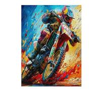 Off-road Motorcycle 500 Pcs Jigsaw Puzzle Bundle Country Race Family Puzzle Lovers Fun Family Game Mindful Activity Spring Cardboard 500 PCS