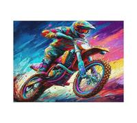 Off-road Motorcycle 500 Pcs Jigsaw Puzzle Bundle Country Race Family Puzzle Lovers Fun Family Game Mindful Activity Spring Durable Cardboard 500 PCS