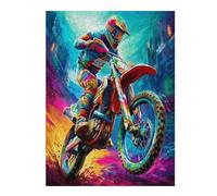 Off-road Motorcycle 500 Pcs Jigsaw Puzzle Bundle Country Race Puzzle for Adults Teens 14+ Fun Family Game Mindful Activity Spring Gift Precision Cut Board 500 PCS