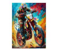Off-road Motorcycle 500-piece Jigsaw Puzzle Bundle Country Race Family Puzzle Lovers Brain Training Mindful Activity Spring Gift Durable Cardboard 500 PCS