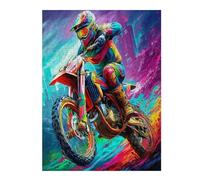 Off-road Motorcycle 500-piece Jigsaw Puzzle Bundle Country Race Family Puzzle Lovers Brain Training Mindful Activity Spring Gift Durable Cardboard 500 PCS