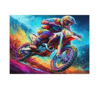 Off-road Motorcycle 500-piece Jigsaw Puzzle Set Country Race For Adults Teens 14+ Logic Skill Indoor Game Family Game Night Summer Thick Cardboard 500 PCS