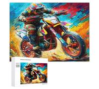 Off-road Motorcycle 500Pc Jigsaw Puzzles Suitable Adults Kids Country Race Jigsaws Essential Parent Child Activity Family Game Vibrant Ideal 500 PCS