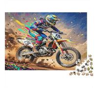 Off-road Motorcycle Adult Jigsaws 1000 Piece Motocross Rider Dynamic Art Hard Difficult Challenging Brainteasing 38x26cm/1000pcs