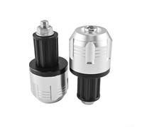 Off Road Motorcycle Handlebar End CNC Aluminium Bar Ends Weights Anti Vibration Grip Protection Street Bike Compatible Black Red(Silver)