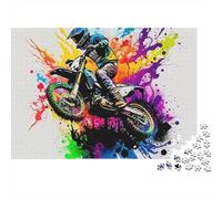 Off-road Motorcycle Jigsaw Puzzle Bike Speed Trail 1000 Pieces Matte Finish Recycled Cardboard Framable Art for Adults Couples Advanced Puzzlers Enthusiasts 52x38cm/1000pcs