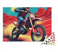 Off-road Motorcycle Jigsaw Puzzle Desert Bike Terrain 1000 Piece Thick Cardboard Stress Relief Framable Art Birthday Gift for Adults Enthusiasts Couples Puzzlers 52x38cm/1000pcs