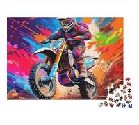 Off-road Motorcycle Jigsaw Puzzle Vivid Bike Closeup 1000 Piece Smooth Matte Finish Cardboard Quiet Time Hobby for Enthusiasts Adults Couples Advanced Puzzlers 52x38cm/1000pcs