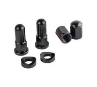 Off-Road Motorcycle Tire Valve Lock Nut Metal(Black)