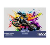 Off-road Motorcycle1000Pieces JigsawPuzzlesoff-road Motorcycle ForAdults Colourful Brainteasing Age12+byth Challenging The Impossible Difficult Game Fun, Challenging 38x26cm/1000pcs