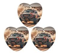 Off-road Racing Car Air Freshener, 3 Pcs Love form Hanging Air Freshener Cards, Long Lasting Fragrance Scented Cards for Car, Home, Office White-style