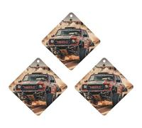 Off-road Racing Car Air Freshener, 3 Pcs Rhombus Hanging Air Freshener Cards, Long Lasting Fragrance Scented Cards for Car, Home, Office Gray-style