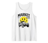 Off Road Rally Car Smile Face Market Pit Racing Art Tank Top